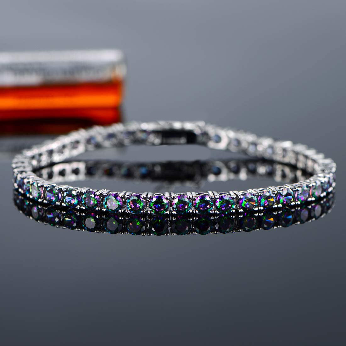 Amethyst Crystal Tennis Bracelet