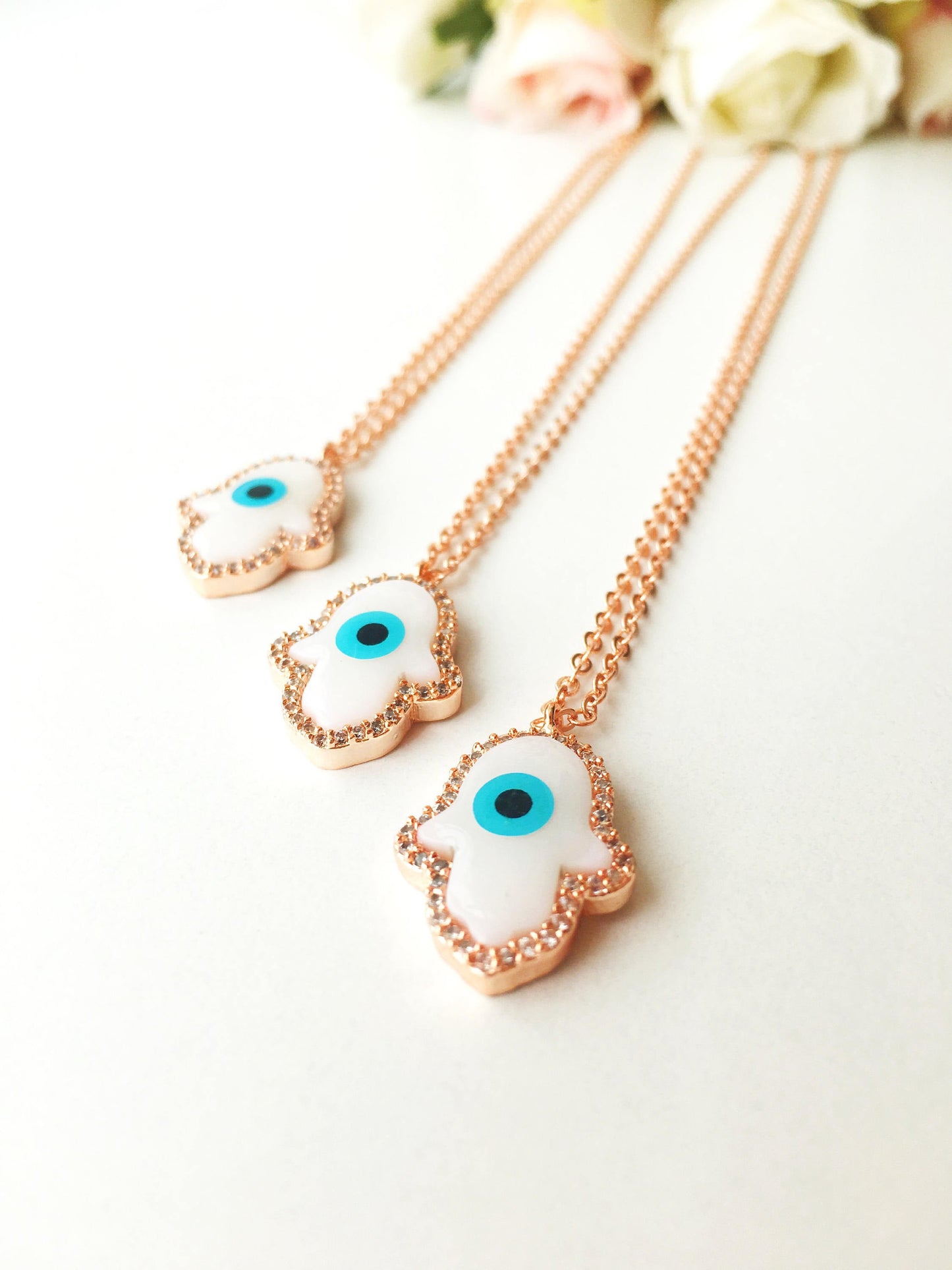 White Evil Eye Clover