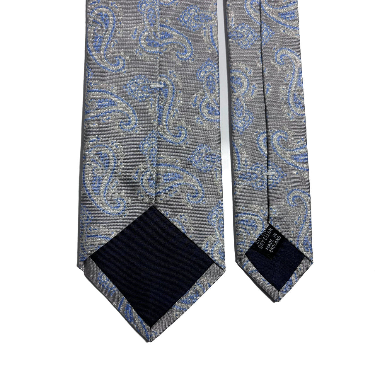 Light Gray Paisley Jacquard Silk Tie