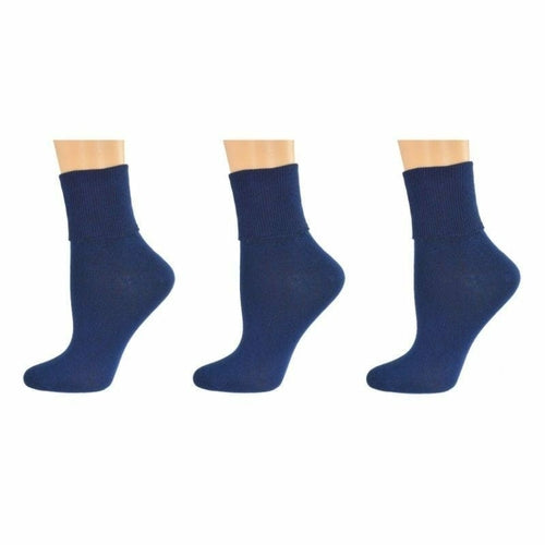 Turn Cuff Organic Cotton Seamless Toe in Convenient 3 Pair Packs