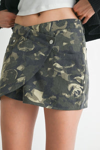 WRAPPED MINI SKIRT WITH BUTTON