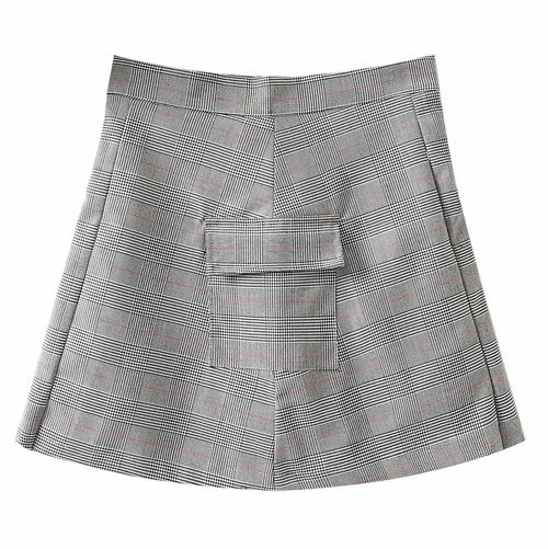 Plaid Pleated Short Skirt