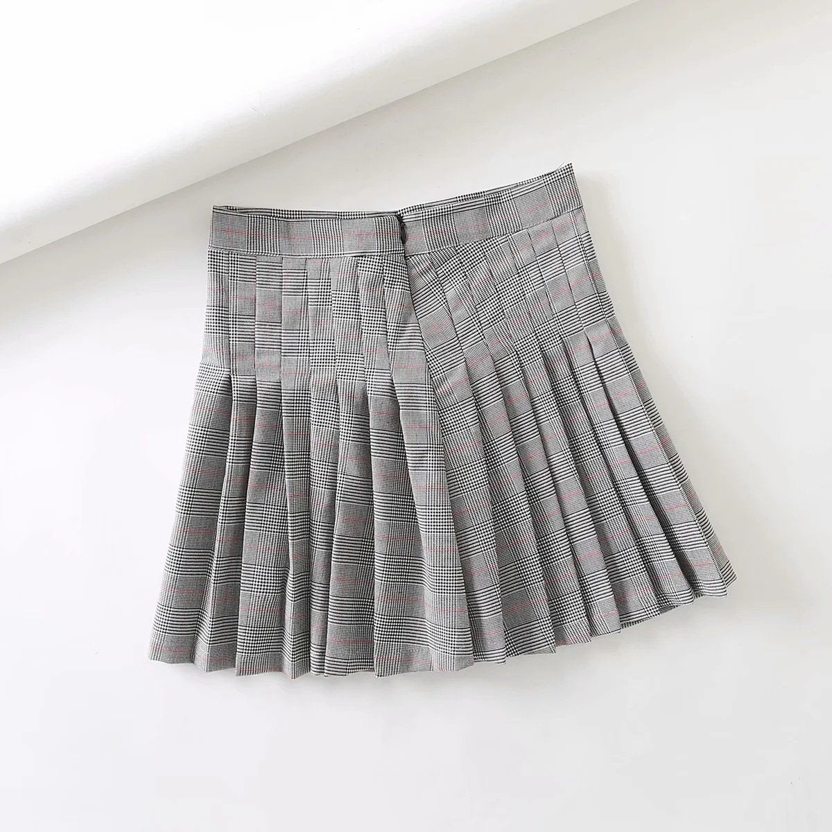 Plaid Pleated Short Skirt