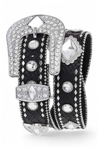 Crystal Embellished Fashion Leather Belt