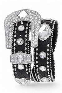 Crystal Embellished Fashion Leather Belt