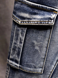 Men's Full Size Relaxed Fit Drawstring Jeans Plus Size