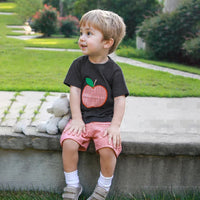 Toddler Baby Boy Back To School Outfit Summer Applique T-Shirt & Red