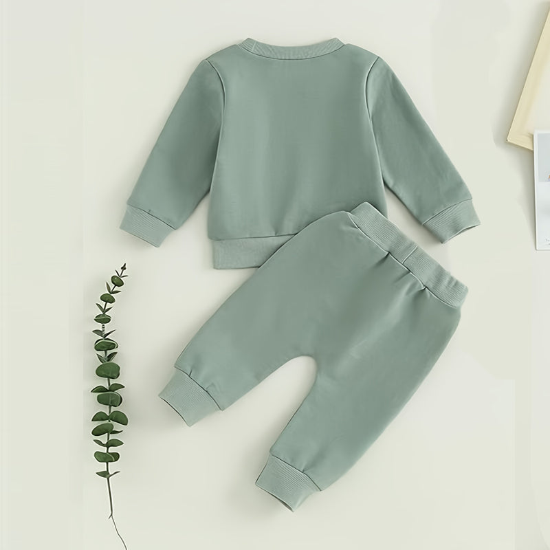 Baby Girl's 2-Piece Letter Print Sweater Set Long Sleeve Pullover And