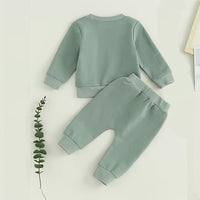 Baby Girl's 2-Piece Letter Print Sweater Set Long Sleeve Pullover And