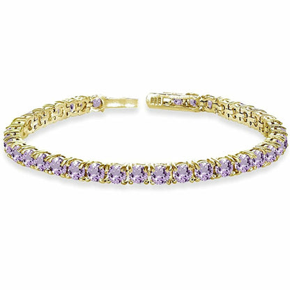 Amethyst Crystal Tennis Bracelet