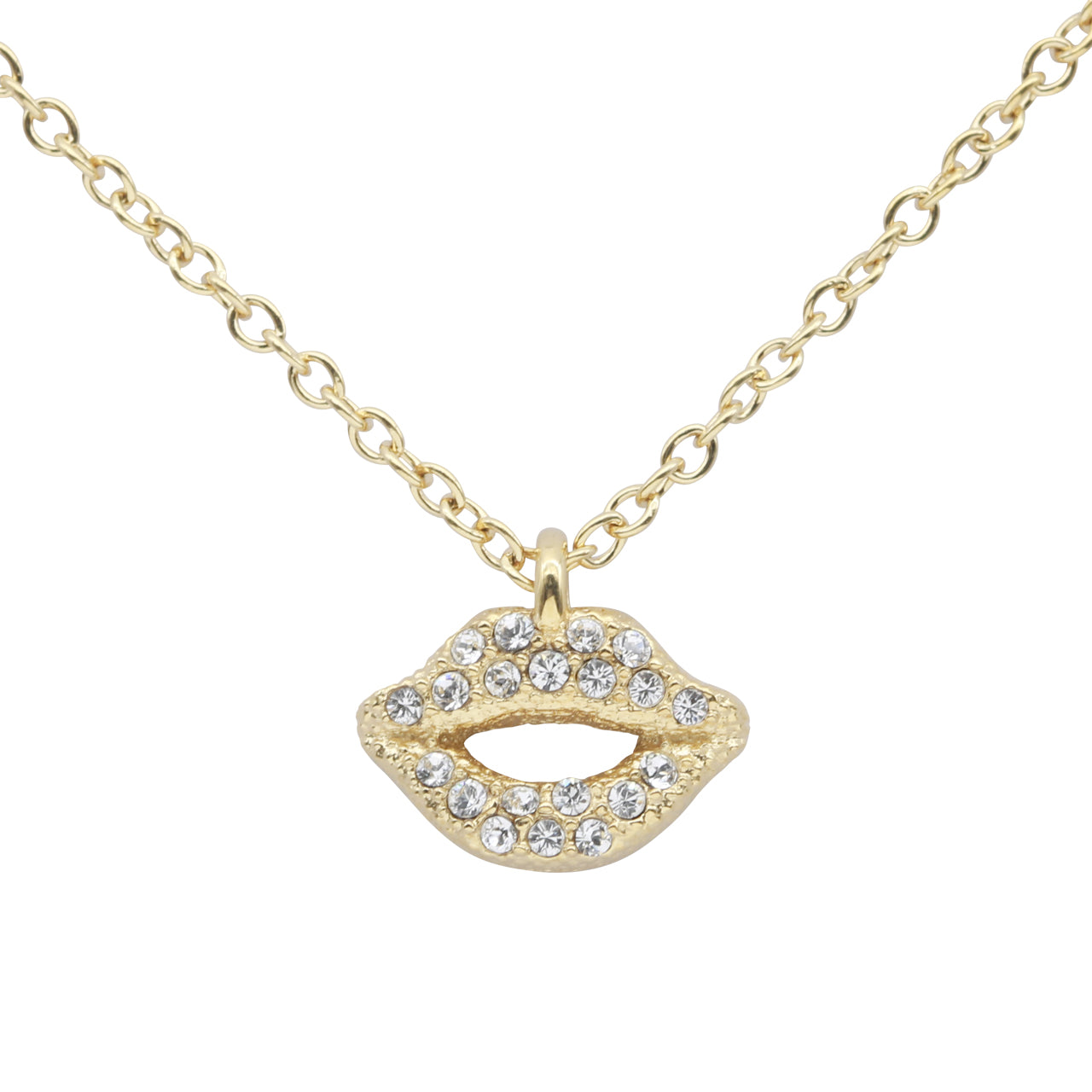 Golden Kiss Lips Necklace
