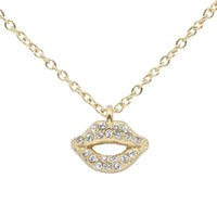 Golden Kiss Lips Necklace