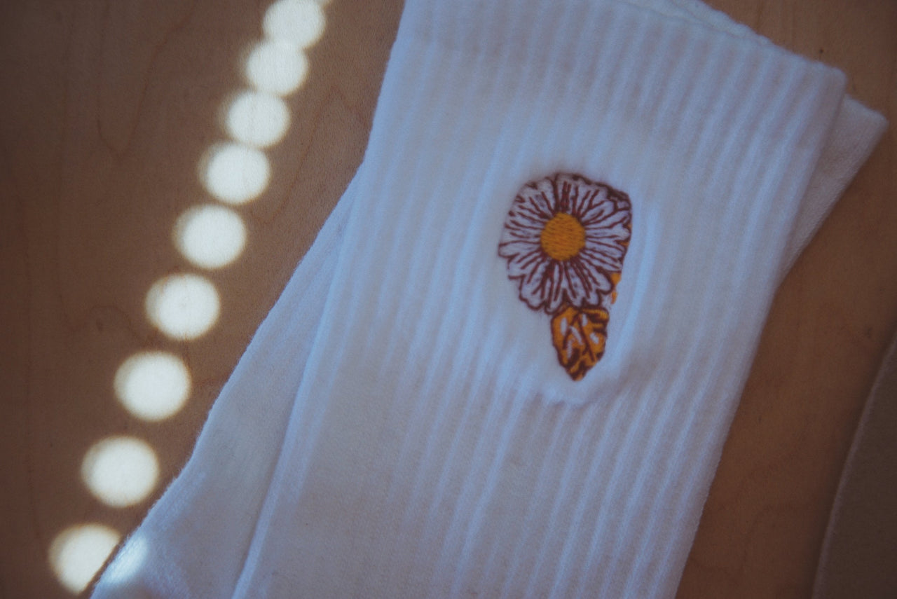 Flower Power Embroidered Socks