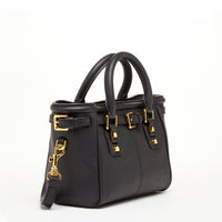 Top Handle Leather Satchel Bag Black Purse Crossbody Bag for Women
