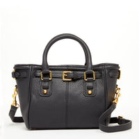 Top Handle Leather Satchel Bag Black Purse Crossbody Bag for Women