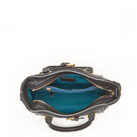 Top Handle Leather Satchel Bag Black Purse Crossbody Bag for Women