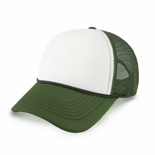 Two-Tone Foam Trucker Cap with Rope – Adjustable Mesh Trucker Hat