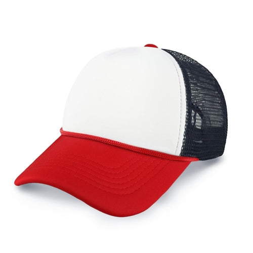 Two-Tone Foam Trucker Cap with Rope – Adjustable Mesh Trucker Hat