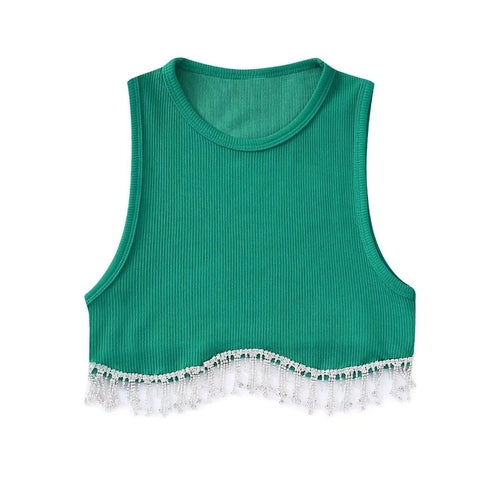 Beading Crop Top