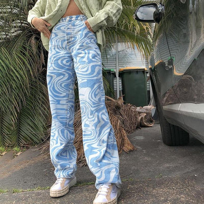 Capris High Waist Casual Vintage Streetwear