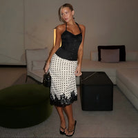 Summer Women Clothing Fashionable All Match Polka Dot Printed Lace