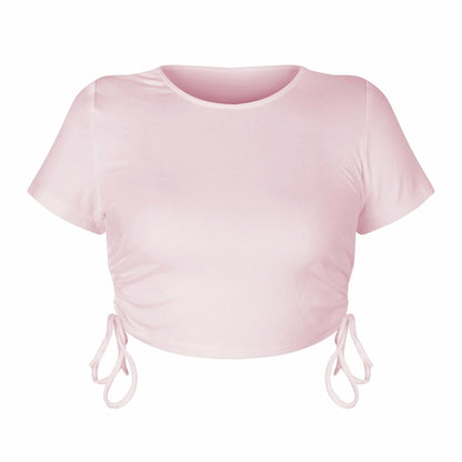 Sexy Crop Top with Drawstring Tie