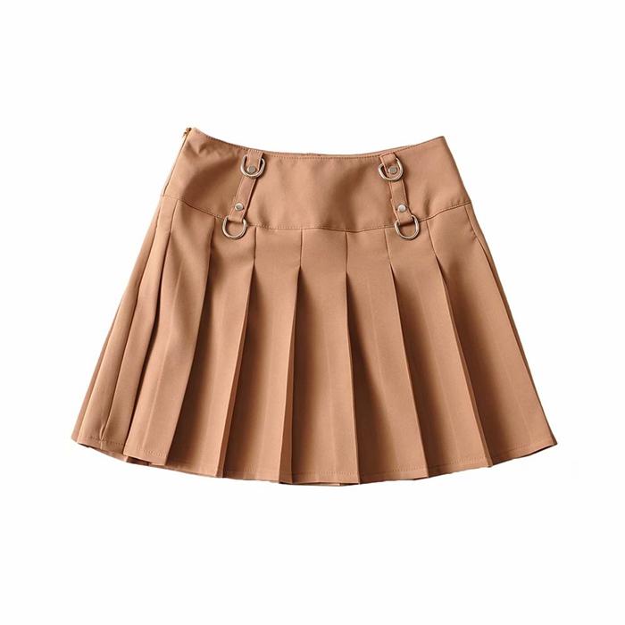 Fashion Women High Waist Pleated Skirt