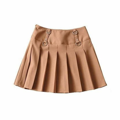 Fashion Women High Waist Pleated Skirt