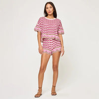 Sexy Stripes Beach Bikini Swimsuit Blouse Sun Proof Two Piece Sets