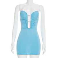 Spring Summer Women Clothing Sexy Solid Color Tube Top Tight Backless