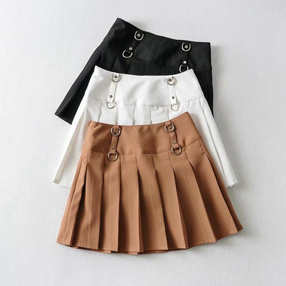 Fashion Women High Waist Pleated Skirt