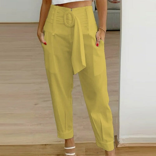 Casual Lace-up Straight Long Trousers