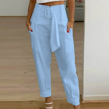 Casual Lace-up Straight Long Trousers