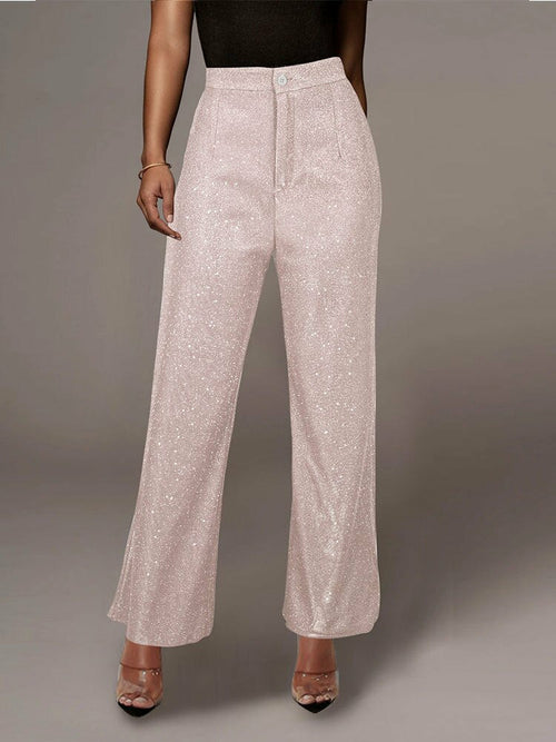 Giltter Sparkly Loose Pants Chic Celebrity Trousers