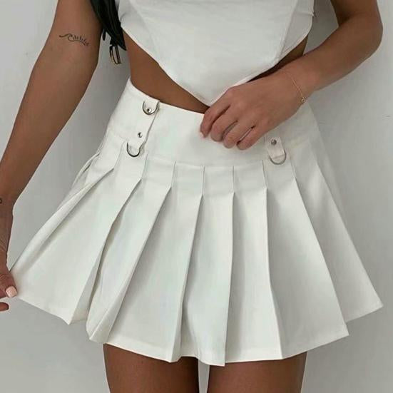 Fashion Women High Waist Pleated Skirt