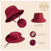 Wide Brim Bucket Hat for Summer – Cotton UPF Protection & Adjustable