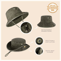 Wide Brim Bucket Hat for Summer – Cotton UPF Protection & Adjustable