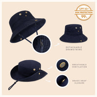 Wide Brim Bucket Hat for Summer – Cotton UPF Protection & Adjustable