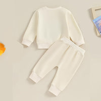 Baby Girl's 2-Piece Letter Print Sweater Set Long Sleeve Pullover And