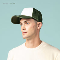Two-Tone Foam Trucker Cap with Rope – Adjustable Mesh Trucker Hat