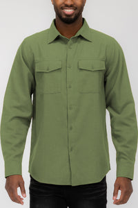 Plain Staple Plaid Brushed Flannel Shirt Jacket Shacket FL201
