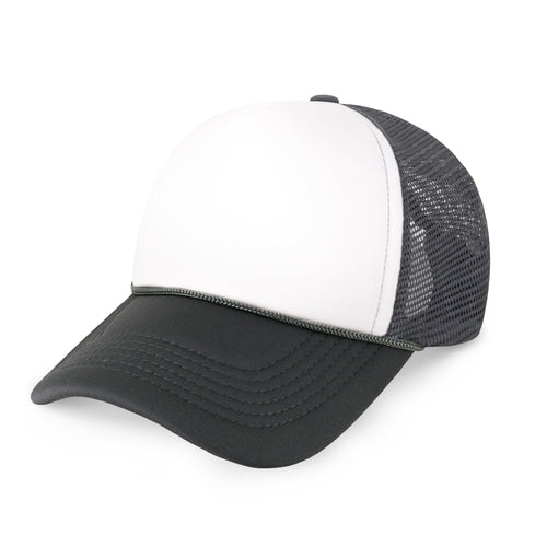 Two-Tone Foam Trucker Cap with Rope – Adjustable Mesh Trucker Hat