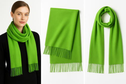 Green Apple Pashmina Winter Scarf 6 Ft Long