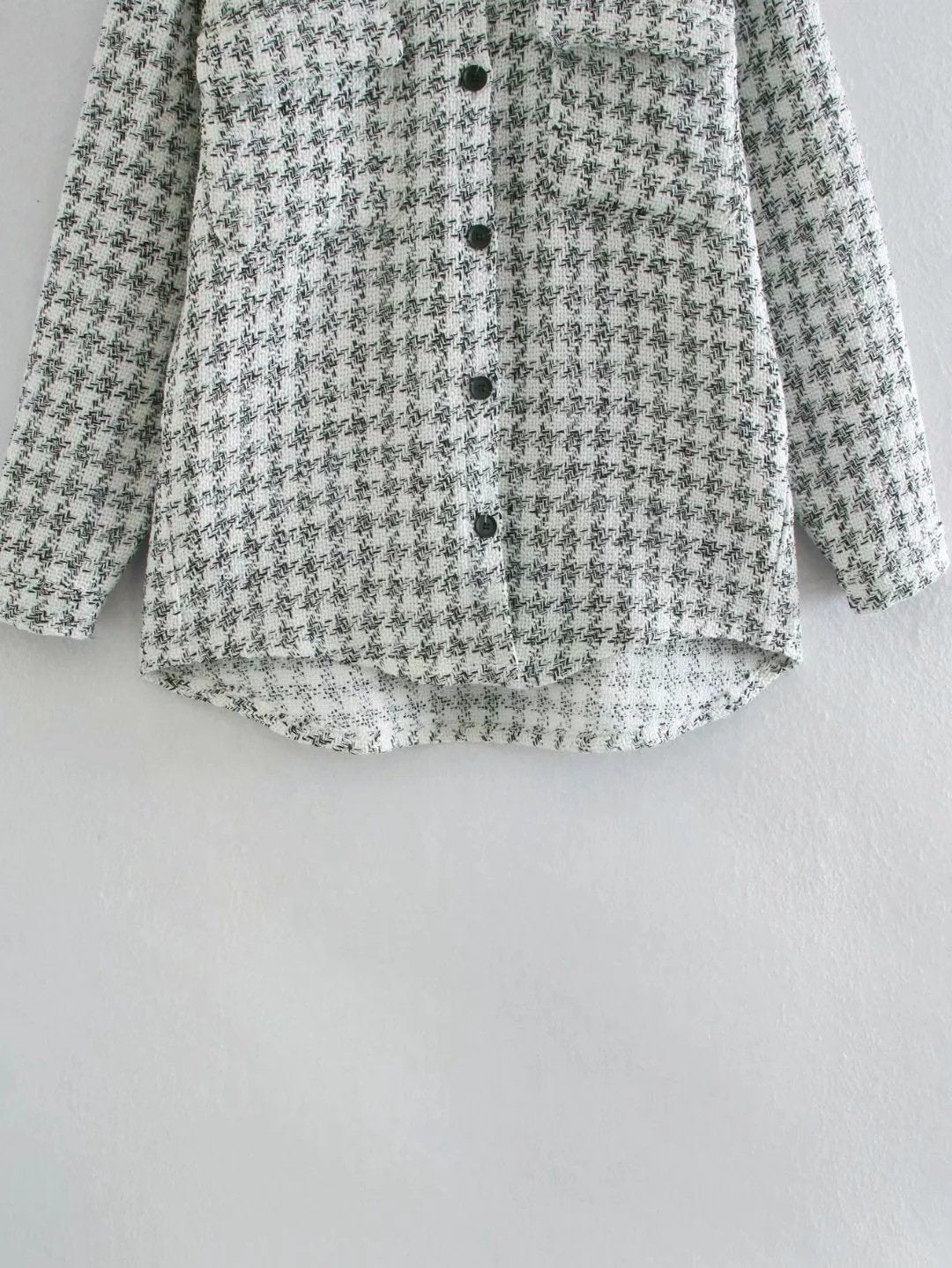 Vintage Plaid Long Sleeve Jacket Coat