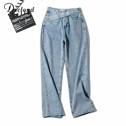 Belt Jeans High Street Denim Loose