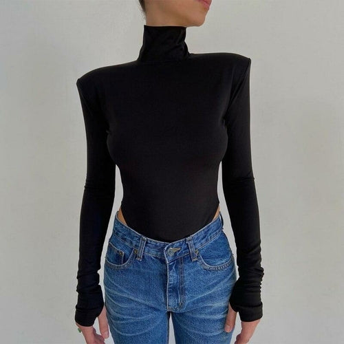 Turtleneck Backless Bodycon Bodysuit