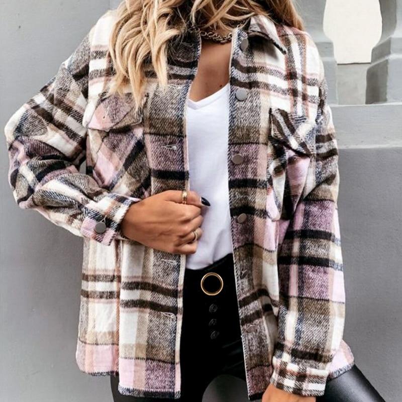 Plaid Long Sleeve Jacket