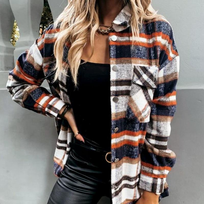 Plaid Long Sleeve Jacket