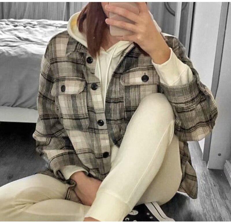 Long Plaid Jacket 