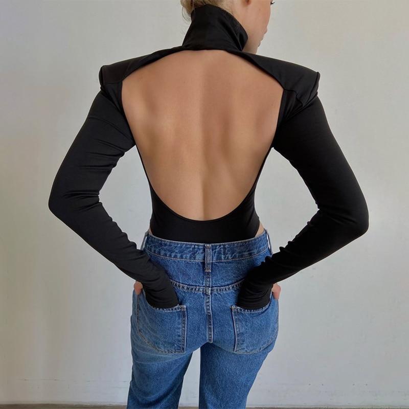 Turtleneck Backless Bodycon Bodysuit